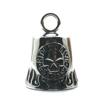 

Boy 316L Stainless Cool Flaming Skeleton Biker Ride To Live, Live To Ride Ghost Rider Two-sided Pendant