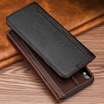 

Luxury Flip Genuine Leather Case For Iphone X 7 8 Plus XR Xs Max With Card Bag Real Leather Case For iPhone X Xs Max Phone Cases