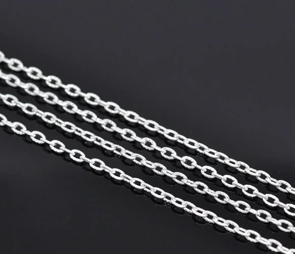 DoreenBeads 10 м звенья серебряного цвета открытые Кабельные цепи 4 мм x 2 5 (B13967)|chaine 4mm|chain