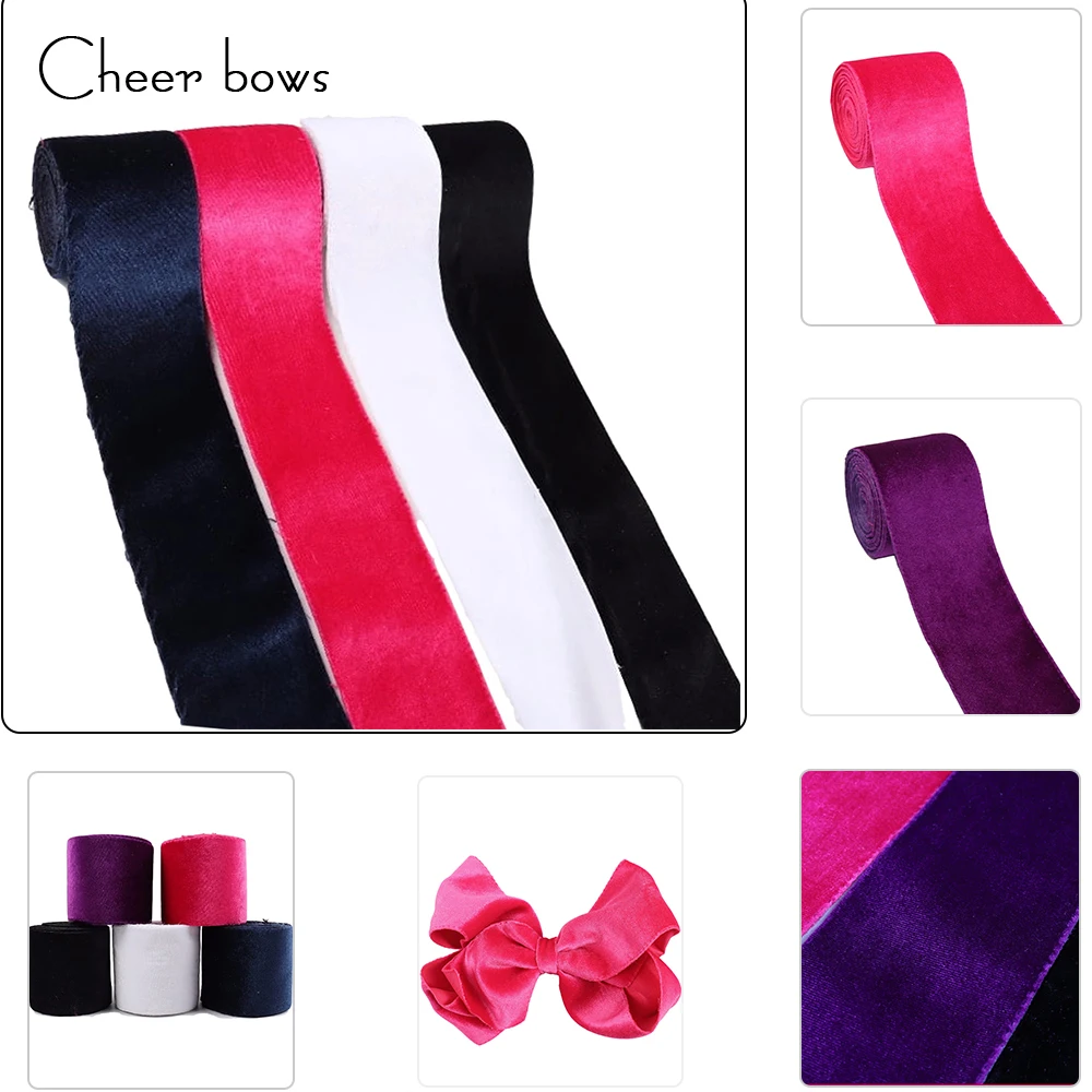 

2Y/lot 3''75mm Velvet Ribbon Solid Tape DIY Bags Skirt Clothes Material Handmade Accessories Sewing Fabric DIY Handcrafts