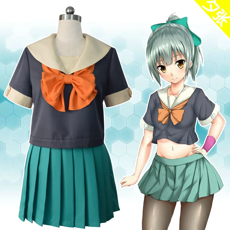

Free shipping Anime Kantai Collectio Cos Yubari Cosplay Halloween woman Daily Japanese school uniform Cosplay costume