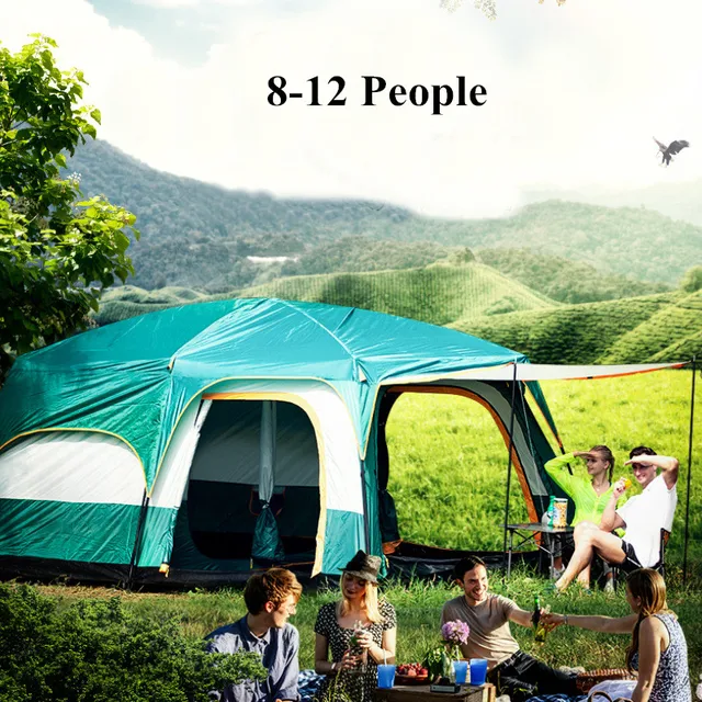 Best Offers Outdoor Sports Camping Tents Windproof Rainproof Super 8-12 people Big Tent For the Party Hiking  Self-Driving Tour Adventure