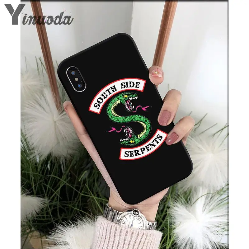 Yinnoda ривердейл "South Side serpents" силиконовый черный чехол для телефона для Apple iPhone 8, 7, 6, 6S Plus, X XS Макс 5 5S SE XR мобильных телефонов