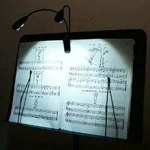 Горячий черный клип на 2 двойные рычаги 4 светодиодный гибкий Книга музыкальная лампа со стойкой лампы музыкальные инструменты Запчасти и аксессуары