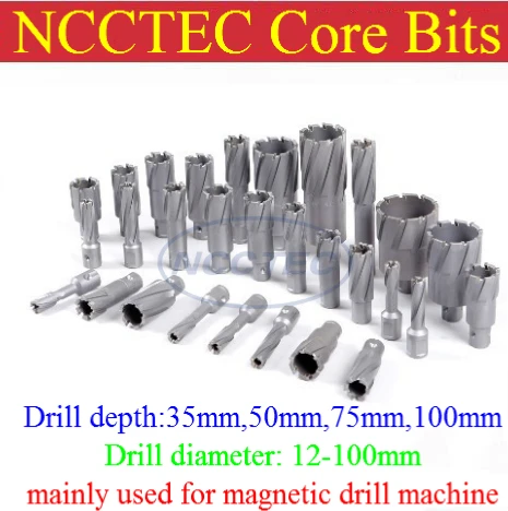 

[1.4'' 35mm drill depth] 0.48'' 12mm diameter Tungsten carbide drills bits NTM1235 for magnetic drill machine FREE shipping