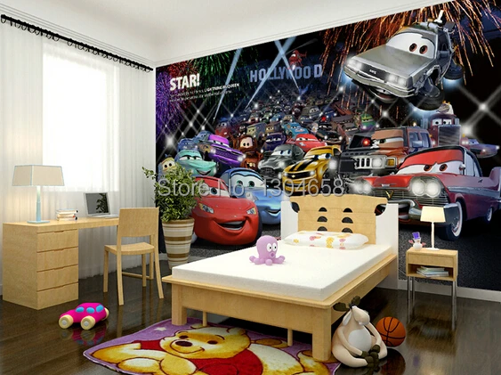На заказ детская комната обои ТВ установка стены спальни нетканые обои автомобили