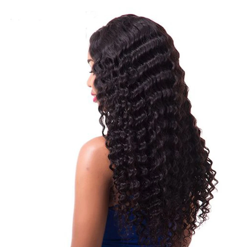 Глубокая волна парик перуанский парики 360 Кружева Фронтальная предварительно
