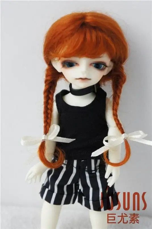 Парики JD344 1/12 1/3 BJD для кукол из мохера размер 4 5 дюймов 8 9 двойная плетеная косичка