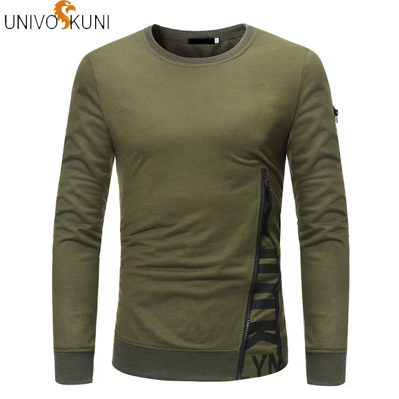 

2018 New UNIVOS KUNI Fashion Men T-shirt Long Sleeve Casual T-shirt Men Fit Slim Sportwear Leisure Solid Print Men T-shirt Q559