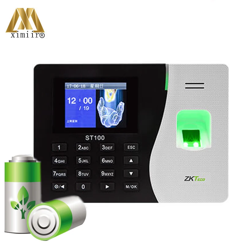 

Cheap Hot New Arrival ZK Fingerprint Time Attendance ST100 With Built-in Battery Card Time Recorder Free Shipping