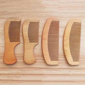 

Natural Peach Wood Comb Anti-Static Pocket Wooden Comb Hair Salon Styling Tools Hairdressing Hair Care Barbers Handle Brush 14cm