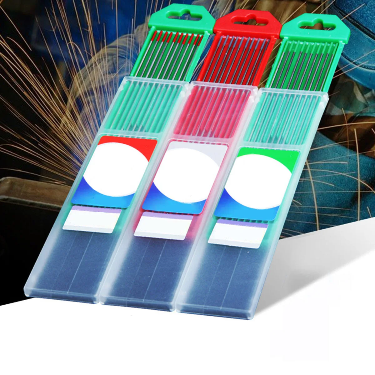 

10pcs/Set Professional Tungsten Electrodes Welding Electrodes 1.6 2.0mm WT20 WC20 WP20 Tig Rods