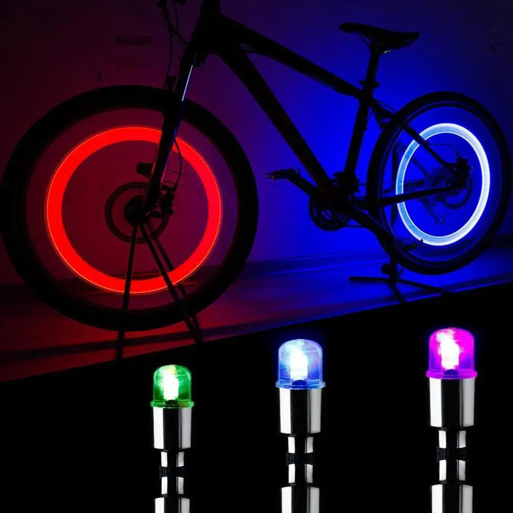 

2PCS NEW Firefly Spoke LED Wheel Valve Stem Cap Tire Motion Neon Light Lamp For Bike Bicycle Car Motorcycle Bicycle Accessories