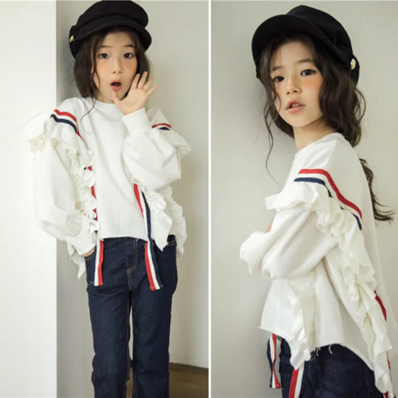 

New 2018 Autumn Baby Girl Shirts Stripe Patchwork Fashion Kids Tee Shirts Children Shirts Toddler Cotton Tops Comfortable,#3254