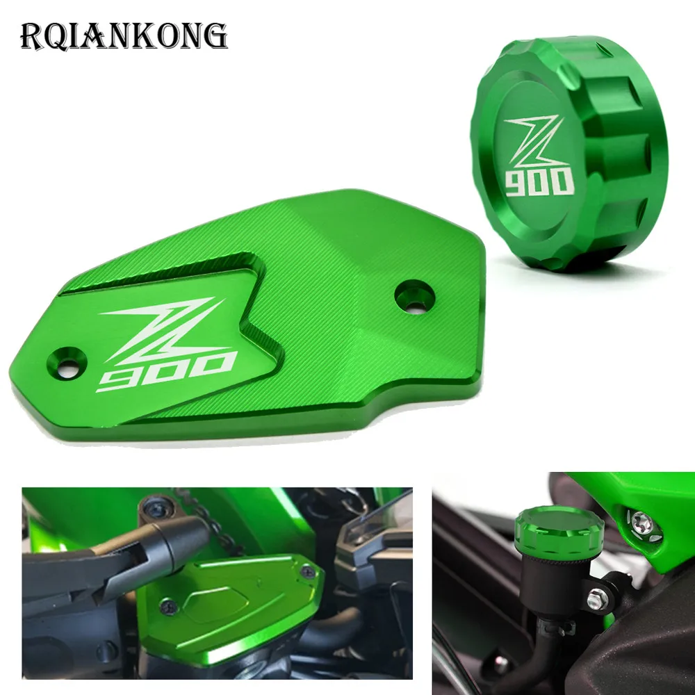 For Kawasaki z800 Z900 2013 2014 2015 2016 Motorcycle Cylinder Rear Fuel Brake Fluid Reservoir  Cover With Z900 Logo Tank Cap