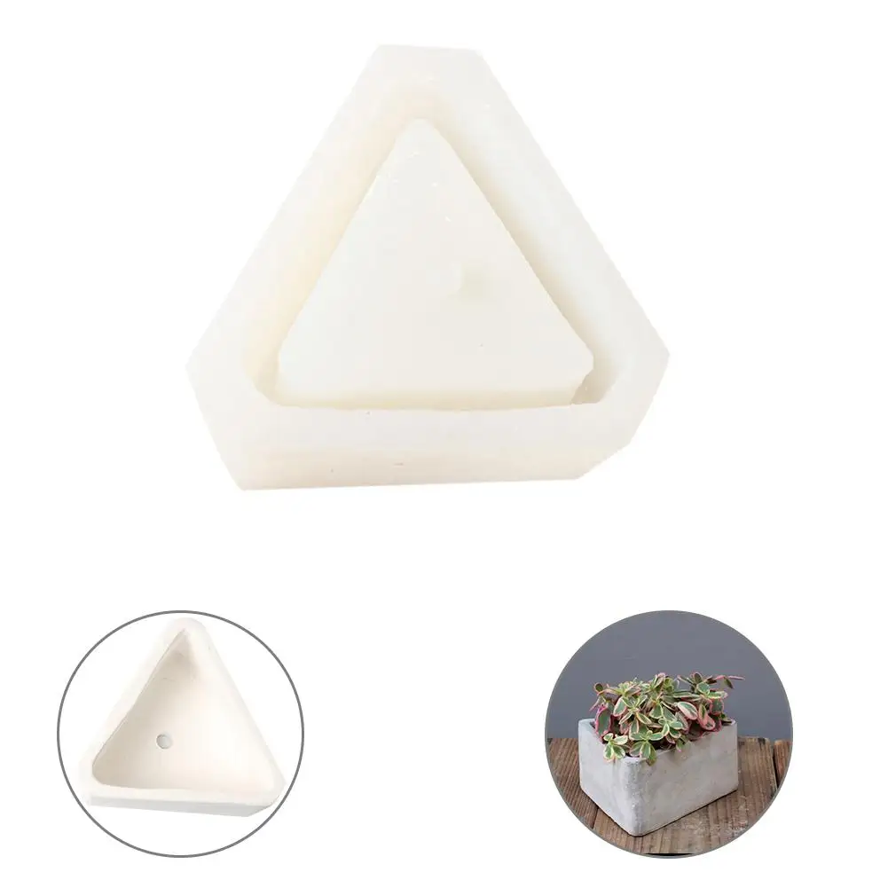 

3D Triangle Shap Succulent Silicone Concrete Molds Flower Multi Succulents Plants Cement Planter Mould Home Decorate Clay Crafts