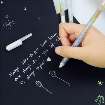

White Ink Color Photo Album Gel Pen Stationery Office Cute Pen 0.8mm Unisex Pen Wedding Kids Gift School Writing Supplies