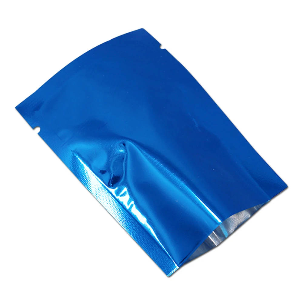 9x13cm Food Storage Bag Party Packaging Open Top Blue Aluminum Foil Bag