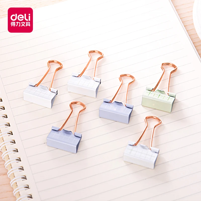 

Metal grid style colored Binder Clips 19mm 8pcs/set 25mm 6pcs/set office school binding stationery paper clips plastic Packed