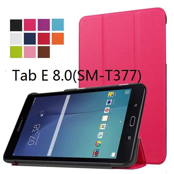 

Smart Ultra thin leather cover case stand PU slim case for Samsung Galaxy Tab E 8.0 T377(SM-T377V) 4G LTE tablet +free gift