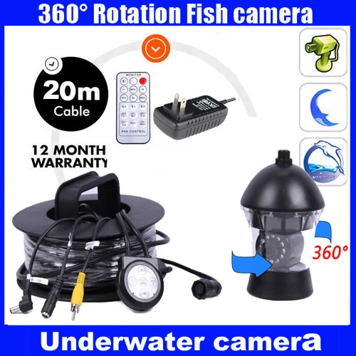 

20Meters Depth 360 Degree Rotative Underwater Camera with 14pcs of White or IR LED for Fish Finder & Diving Camera Application