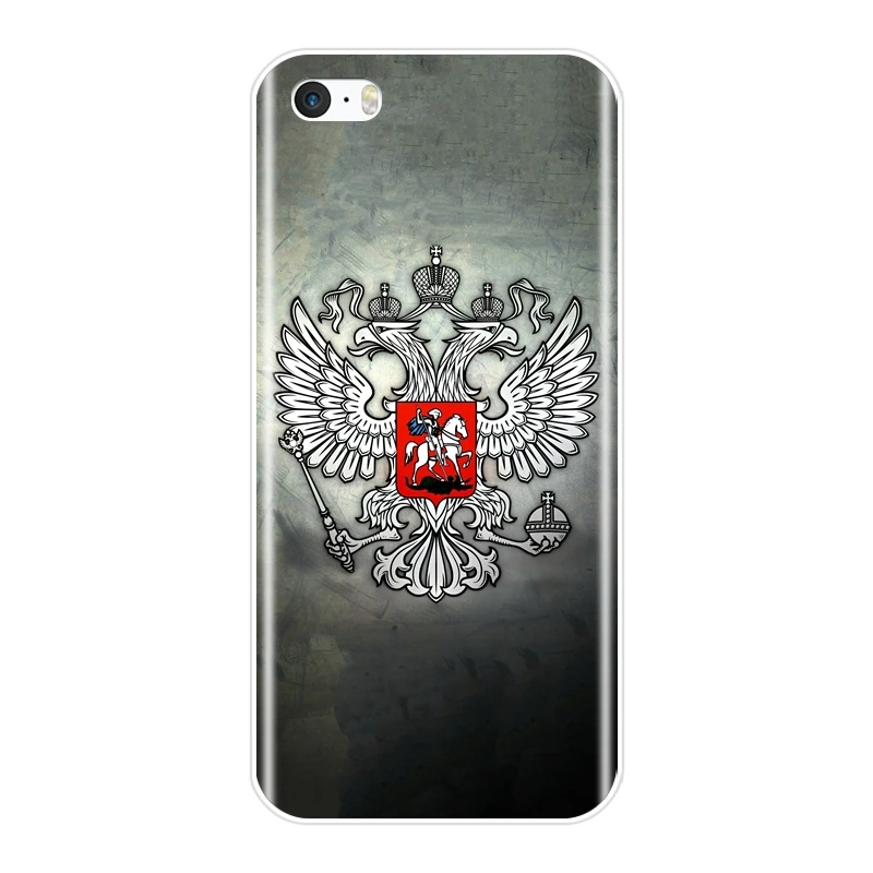 Чехол для телефона с российским флагом iPhone 5 5C 5S SE 4 4S Мягкая силиконовая задняя