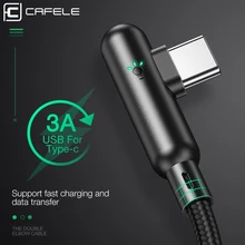 Cafele usb type-C кабель для Xiaomi 9 Redmi Note 7 3A Быстрая зарядка USB C зарядный кабель для huawei P20 30 samsung S10 9 Синхронизация данных