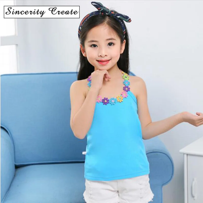 Newest Summer kids girls cotton vest tanks children solid tanks camisole Sleeveless Vest kids Tanks Tops baby girls Undershirt