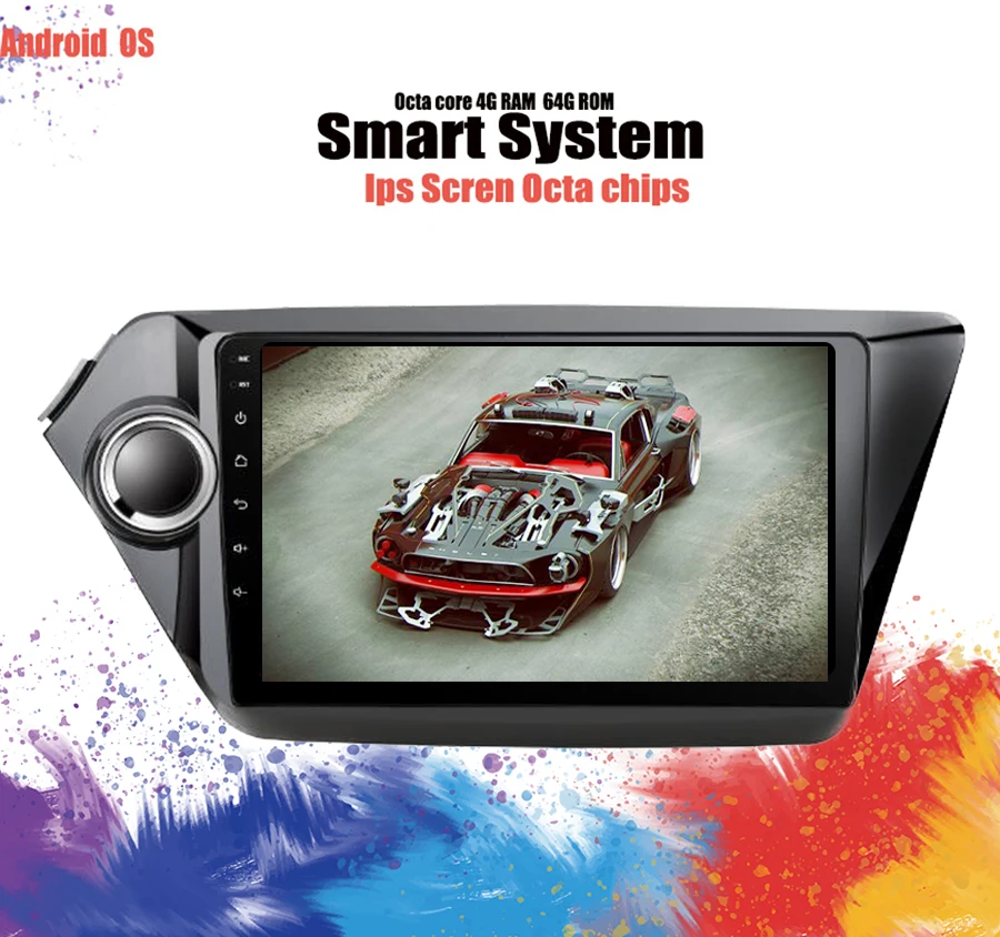Автомагнитола 2DIN 9 дюймов Восьмиядерный процессор Android 10 0 DVD GPS для Kia Rio K2 2010 2015 с