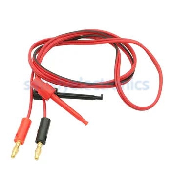 

1 Pair Small Test Hook Clip to Banana Plug for Multimeter Test Lead Cable 1m Banana Plug Diameter 4mm Gold Plated