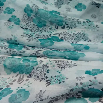 

Chiffon Fabric for Cosplay Silky Thin Floral Chiffon Fabric 30D Flowing Light blue Soft Silky DIY Decoration Dress Fabric