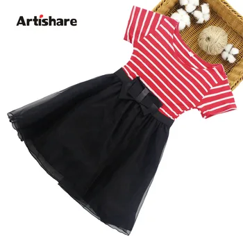 

Summer Dress For Girls Striped Vetement Children Girl Casual Style Girls Dresses Teenage Kids Costume For Girls 6 8 10 12 14