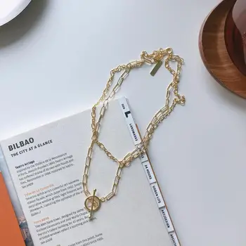 

Double Layer Bamboo Chic Women Necklace 925 Sterling Silver Choker Gold Statement Bijoux Femme Collier Necklace Jewelry