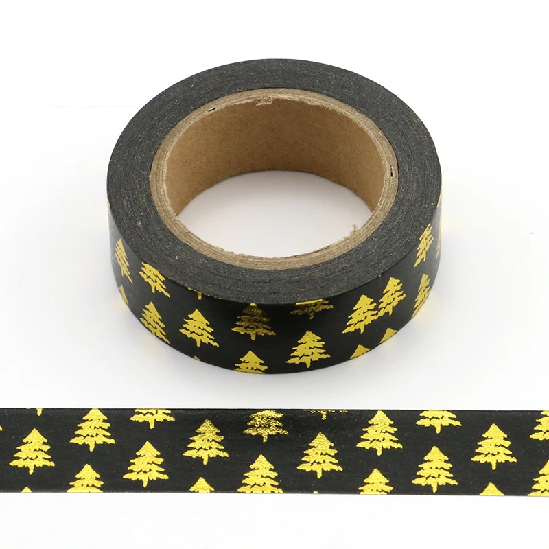 15 мм * 10 м Новая Рождественская елка Фольга васи лента клейкая лента DIY Скрапбукинг Стикеры Label клейкой ленты