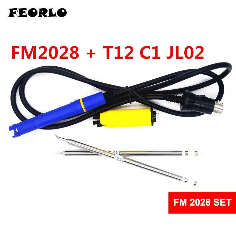 Feorlo FM2028 T12 пайки ручка для HAKKO FX951 с 2 шт. (JL02 K ку я ILS B2Z C1) электронных припоя