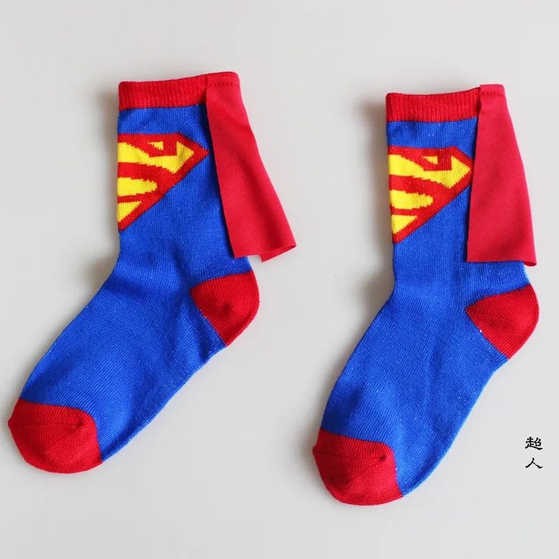 Носки «Супермен», «Бэтмен», «Человек-паук», «Человек-паук», Теплые повседневные детские носки