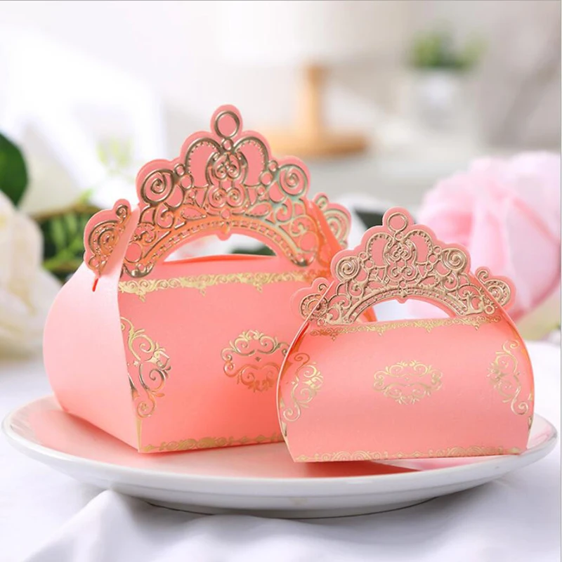 50x Wedding Favor Candy Box Royal Crown Design Baby Shower Gift Boxes New 