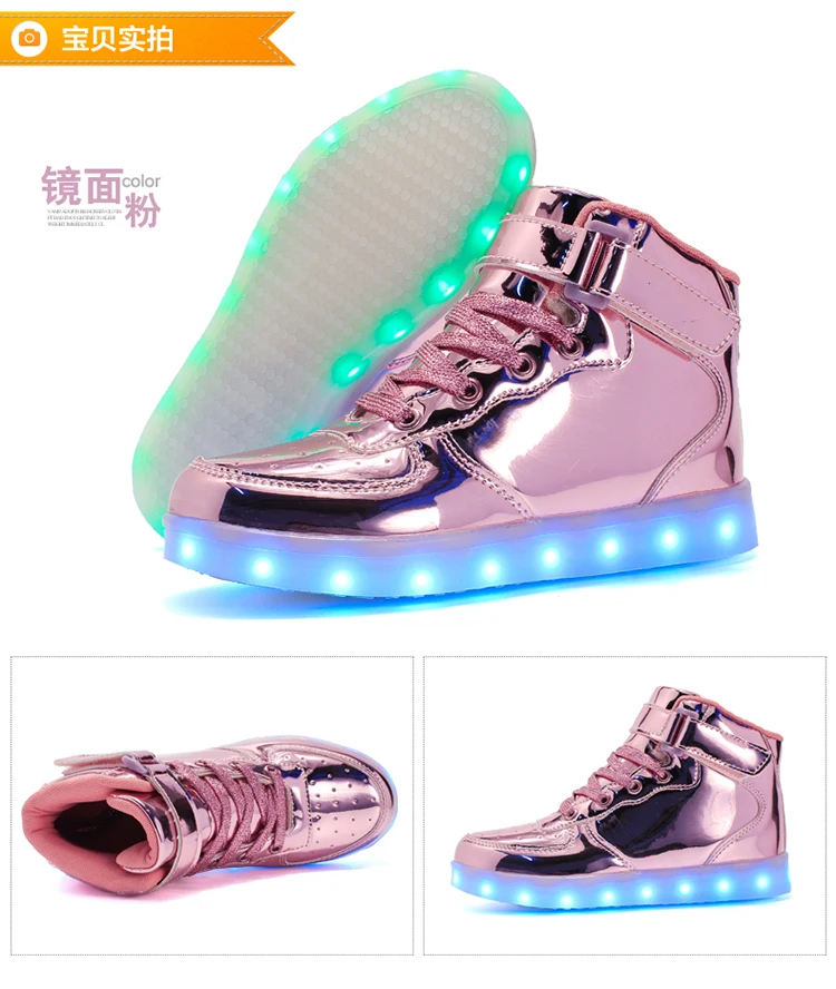 Como a Nossa Conduziu a Iluminação Rosa Quente Casa Nova Carregador Usb Sapatos Meninos Meninas Sapatilhas Crianças Brilhante Iluminado Luminosa Sneaker 25-39 30 25-39 Carregador USB Sapatos Meninos Meninas Sapatilhas