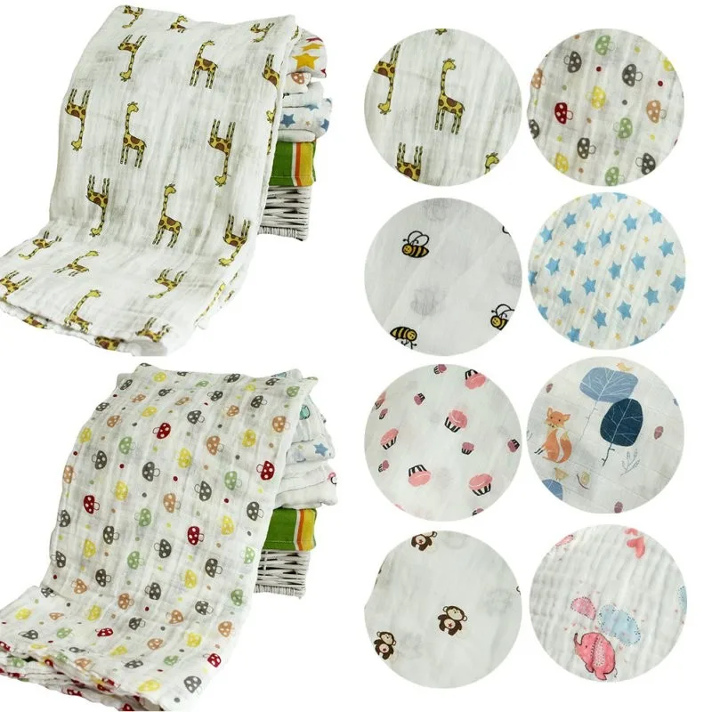 Newborn Baby Swaddling Blanket Infant Cotton Comfortable Muslin Swaddle Towel 120*120cm