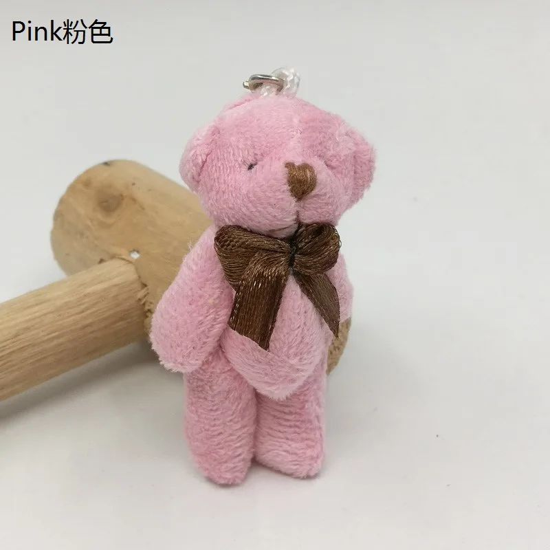 2017 Small Cute Teddy Bear Plush Toys Mini Tie Joint Bear Dolls Pendants 6cm 30pcslot  (2)