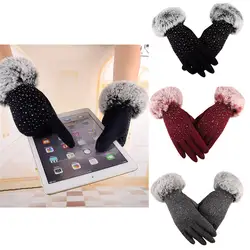 Женские модные зимние теплые перчатки со стразами лыжные защитные перчатки для рук guantes eldiven handschoenen 40FE14