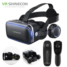 Shinecon 6,0 виртуальной реальности смартфон 3D очки VR гарнитура стерео шлем VR гарнитура с пультом дистанционного управления для IOS Android