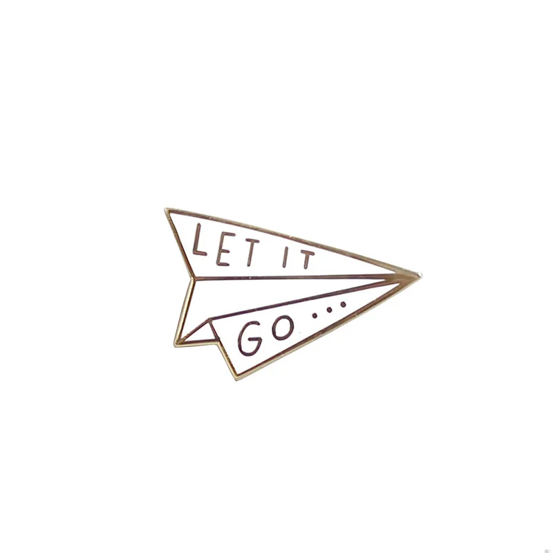 

Let It Go Enamel Pin Paper Airplane Brooch