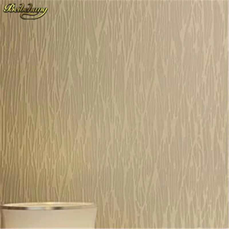 Beige/creamy-white stripe wallpaper roll plain striped textured wall paper non woven papel de parede home decor for living room