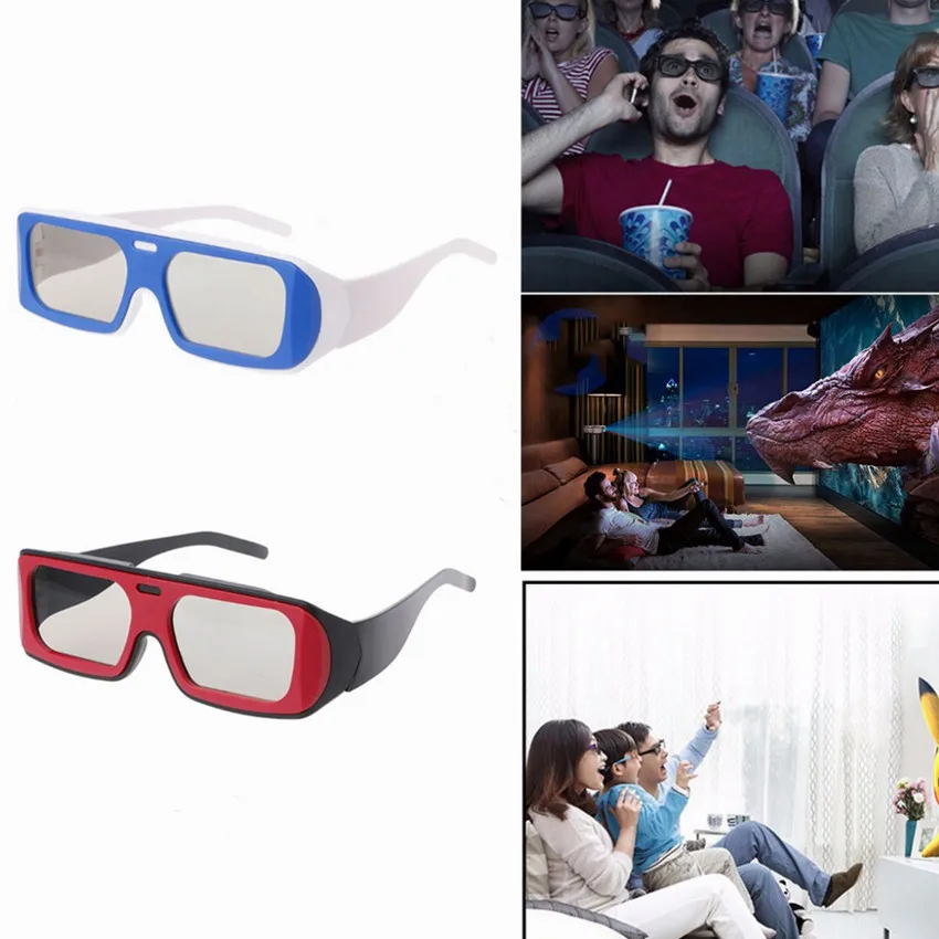2 шт. в упаковке пассивные круговые поляризационные настоящие D 3D очки для Пассивных 3D телевизоров LG/samsung и реальных D 3D кинотеатров, светильник, пластиковые 3D очки