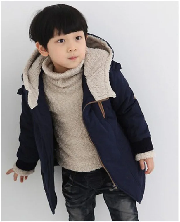 Kids Boy Winter Coat Long Sleeve Hooded Children Boy Jacket Parkas 3 6 8 10 12Years Patchwork Fashion Teenage Kids Clothes