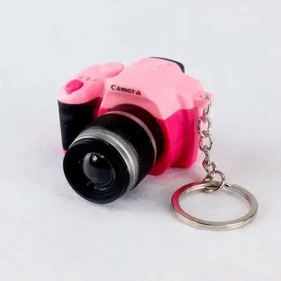 Милый брелок для ключей, светодиодный фонарик для камеры, светящиеся игрушки для детей, Детский кулон, сумка, аксессуары, подарок - Цвет: Розовый