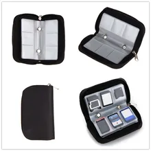 1 шт. черный 22 SDHC MMC CF MicroSD карта памяти переносный на молнии чехол для хранения протектор держатель кошелек 11,5*6*2 см