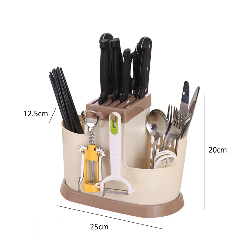 LIYIMENG Kitchen Tableware Draining Rack Chopsticks Spoon Fork Storage Box Cutlery Holder Detachable Drainer StrainerB9