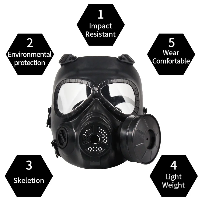 

Good! Air Airsoft Helmet Double Gas Mask Tactical Helmet Gun Game Mask Outdoor Filter Tactical Army Evaporation Face Shield